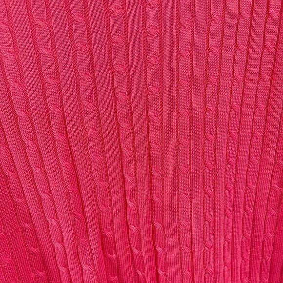 Moda International Women’s Pink Silk Cotton Cable Knit Pullover Sweater XL - Picture 10 of 11